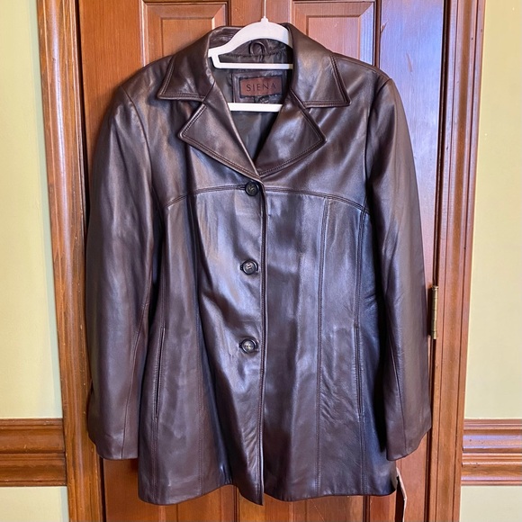 Jackets & Blazers - Women's Dark Brown Leather Jacket NWT Great gift